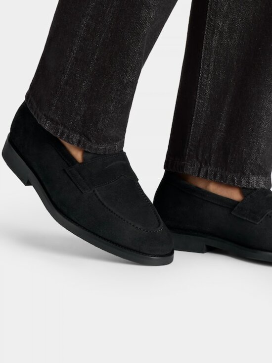 BRAND NEW Suit Supply Black Suede Penny Loafer in Size 43 main image 10